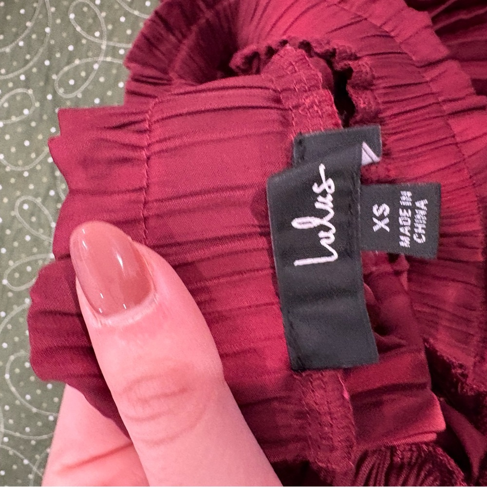 Lulus Burgundy Pleated Skirt